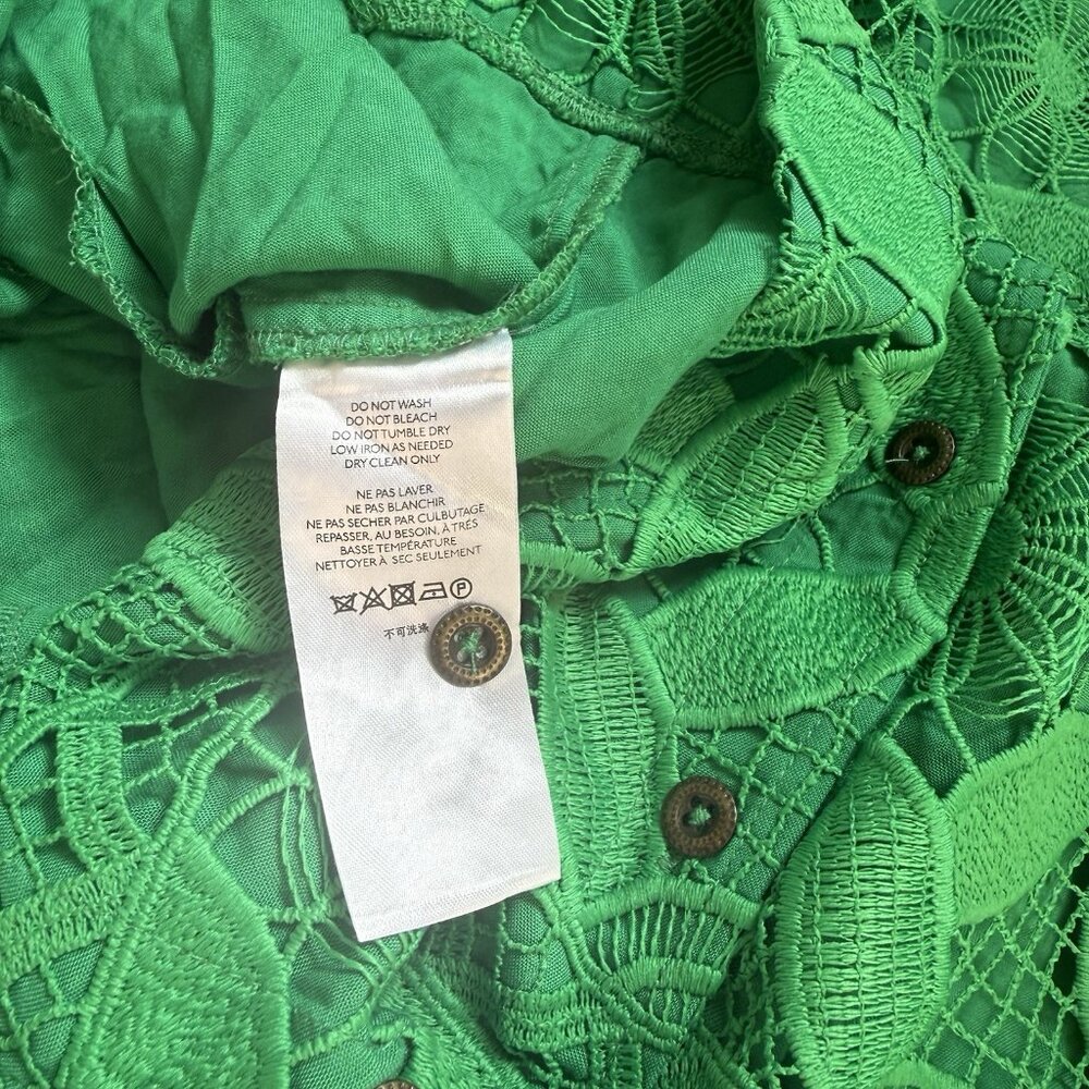 ANTHROPOLOGY Green Floral Lace mini Women’s Dress NWT MSRP $170 Size M Petite - Picture 10 of 14